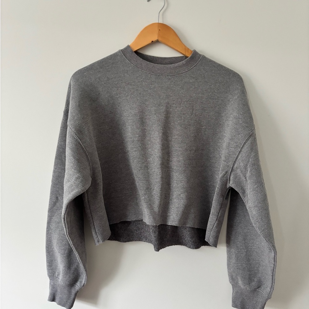 Gray Cropped Sweatshirt